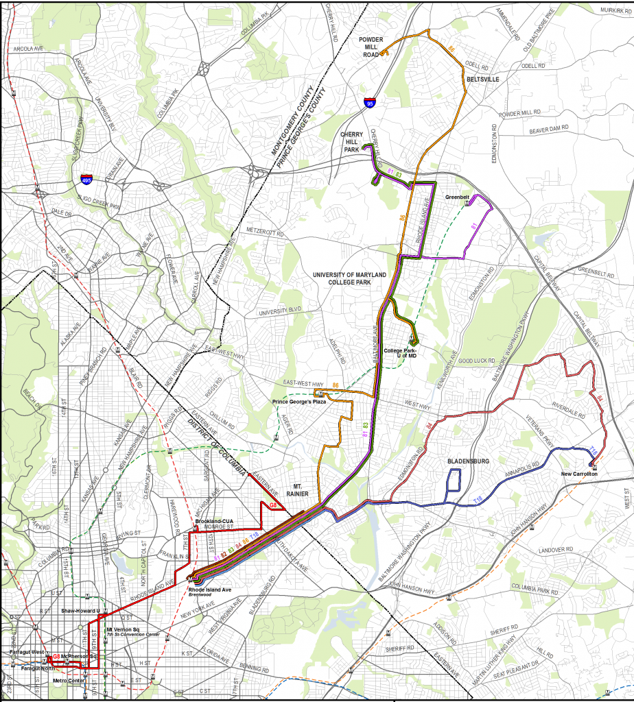 Rhode Island Ave Line Existing Routes 062013